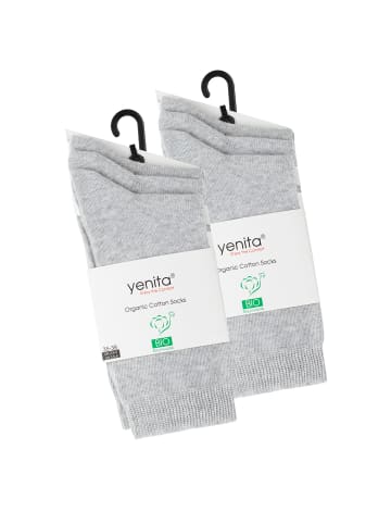 Yenita® Bio-Baumwoll Socken 6 Paar in grau