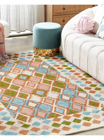 Beliani Geflochtener Teppich ERMENEK in Bunt/Braun/Blau - (W) 160 x (H) 1.2 x (L) 230 cm