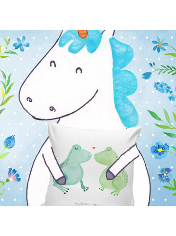 Mr. & Mrs. Panda Zierkissen Frosch Liebe ohne Spruch in Weiß