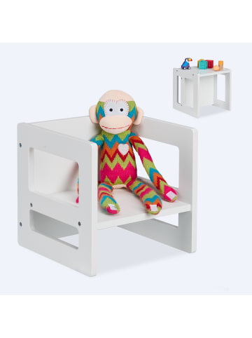 relaxdays Kindersitzhocker in Weiß - (B)30 x (H)30 x (T)30 cm