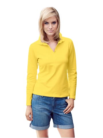 Heine Langarm-Poloshirt in gelb