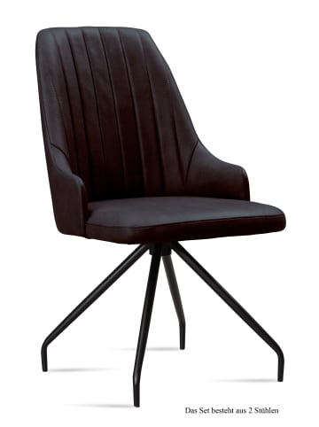 58 aufm Kessel ESSZIMMERSTUHL (2er-Set) Dilara 52x91x60 Schwarz/Espresso