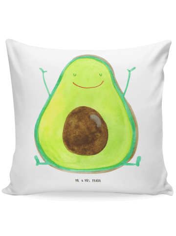 Mr. & Mrs. Panda Dekokissen Avocado Glücklich ohne Spruch in Weiß