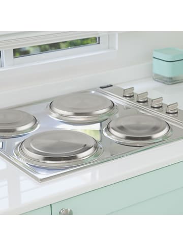 relaxdays 4er Set Herdabdeckplatten in Silber - Ø20 cm