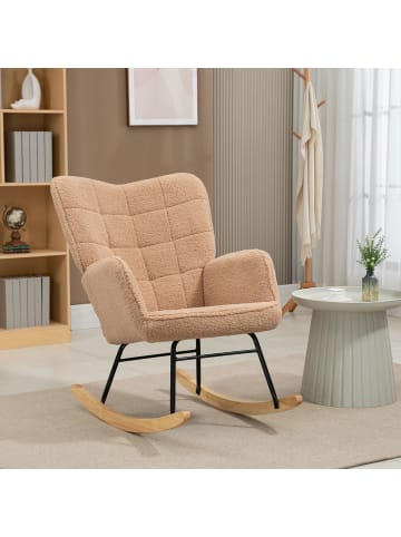 HOMCOM Schaukelstuhl-98T x 71B x 101H cm-Braun