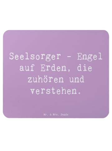 Mr. & Mrs. Panda Mousepad Spruch Seelsorger Engel mit Spruch in Lavendeltraum