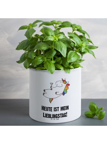 Mr. & Mrs. Panda XL Blumentopf Otter Seerose mit Spruch in Weiß