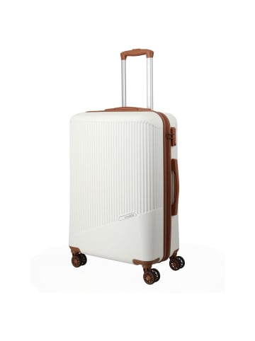 travelite Bali - 4-Rollen-Trolley M 67 cm (weiß/cognac) in weiÃŸ/cognac