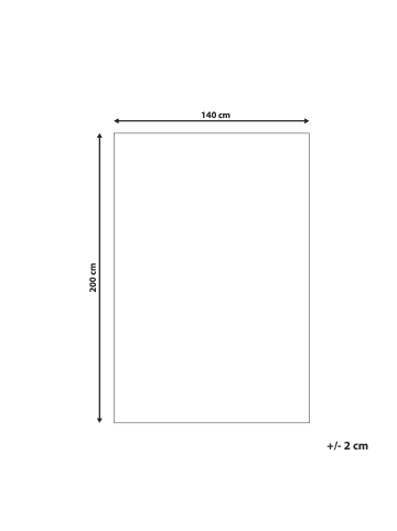 Beliani Kurzflor GEBZE in Bunt/Weiß/Blau - (W) 140 x (H) 0.5 x (L) 200 cm