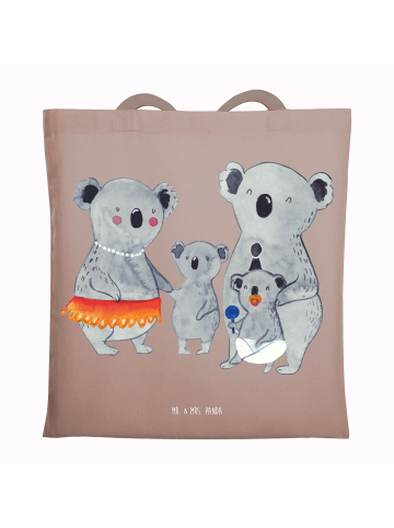 Mr. & Mrs. Panda Schultertasche Koala Familie ohne Spruch in Braun Pastell