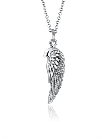 KUZZOI Halskette 925 Sterling Silber Flügel in Grau