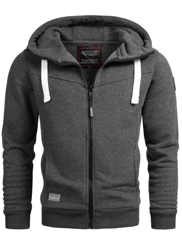Alessandro Salvarini Jacke A. Salvarini Herren Kapuzenpullover AS123 in Duneklgrau