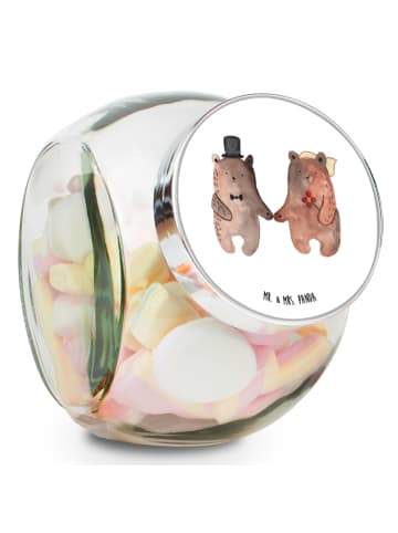 Mr. & Mrs. Panda Teedose Bär Heirat ohne Spruch in Weiß