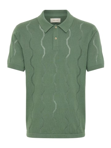 BLEND Kurzarm Poloshirt Rundhals Rippbündchen in Grün