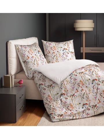 Janine Modern Art Mako Satin Bettwäsche - bunte Gräser, beige in bunt
