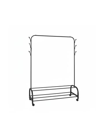 relaxdays Kleiderständer in Schwarz - (B)110 x (H)160 x (T)40 cm