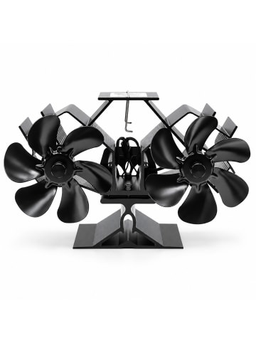 relaxdays Kaminventilator in Schwarz - (B)23,5 x (H)14,5 x (T)10,5 cm