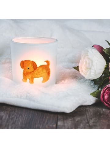 Mr. & Mrs. Panda Teelichthalter Hund Flauschig ohne Spruch in Transparent
