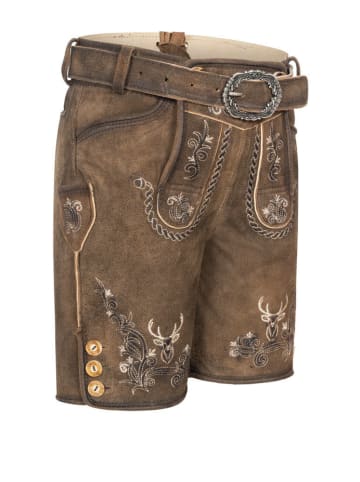 Nübler Kinderlederhose kurz Edgar in Braun