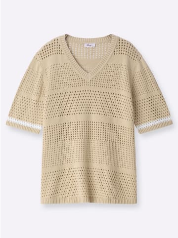 sheego Halbarm-Pullover in sand