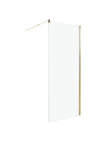 Beliani Duschwand AHAUS in Transparent/Gold - (W) 80 x (H) 190 x (L) 80 cm