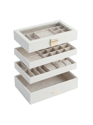 SONGMICS Schmuckkasten Gisella in Weiß - (B)28 x (H)18.3 x (T)17 cm