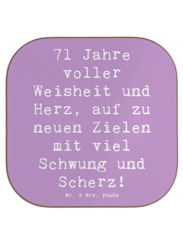 Mr. & Mrs. Panda Untersetzer Tasse Spruch 71. Geburtstag mit Spruch in Lavendeltraum