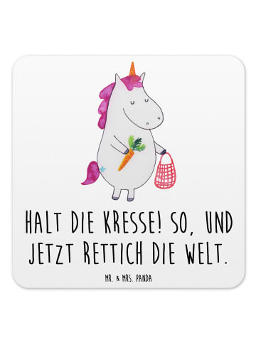Mr. & Mrs. Panda Untersetzer Set Einhorn Gemüse mit Spruch in Weiß