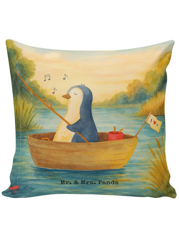 Mr. & Mrs. Panda Couchkissen Pinguin Angelboot Design ohne Spruch in Weiß
