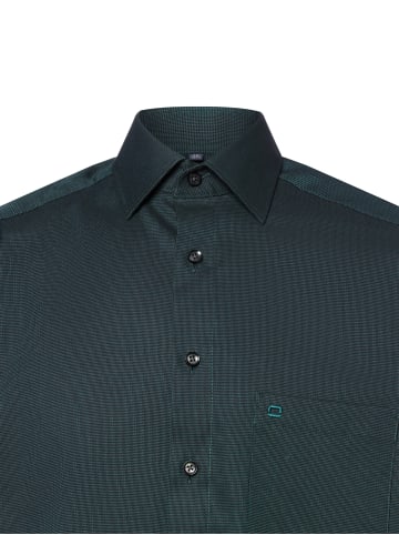 OLYMP  Hemd in schwarz smaragd - 0001