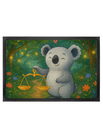 Mr. & Mrs. Panda Schmutzmatte Waage Astrologie Design ohne Spruch in Weiß