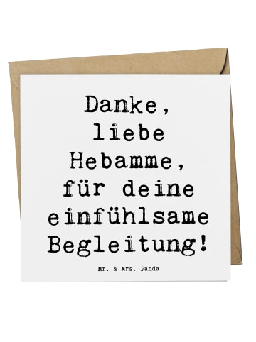 Mr. & Mrs. Panda Deluxe Karte Spruch Liebe Hebamme mit Spruch in Weiß