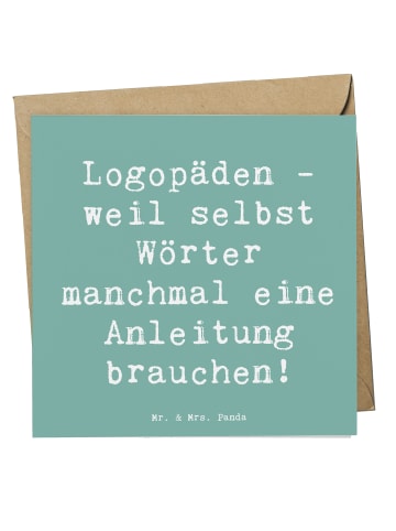 Mr. & Mrs. Panda Grußkarte Spruch Logopädin Helden mit Spruch in Meeresbrise