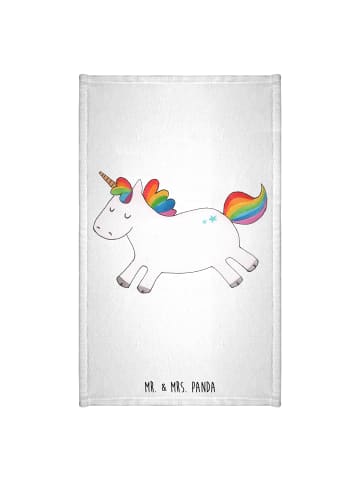 Mr. & Mrs. Panda Gästehandtuch Einhorn Happy ohne Spruch in Weiß