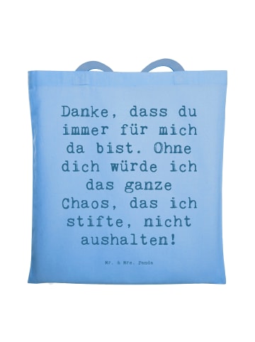 Mr. & Mrs. Panda Schultertasche Spruch Dankbarkeit für Freundsch... in Sky Blue