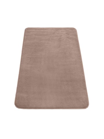 KADIMA DESIGN Waschbarer Teppich Badezimmer waschmaschinenwaschbar Unifarben in Beige
