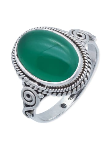 mantraroma 925er Silber - Ringe mit grüner Onyx