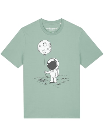 wat? Apparel T-Shirt Kleiner Astronaut mit Luftballon in Aloe