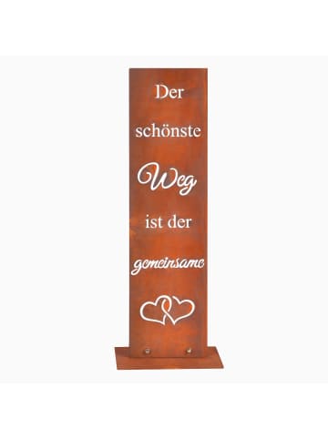 relaxdays Gartendeko "Der schönste Weg" in Braun - (B)20 x (H)55 x (T)15 cm