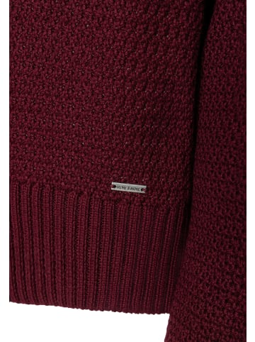 More & More lässiger Strukturstrick-Pullover in pomegranate red