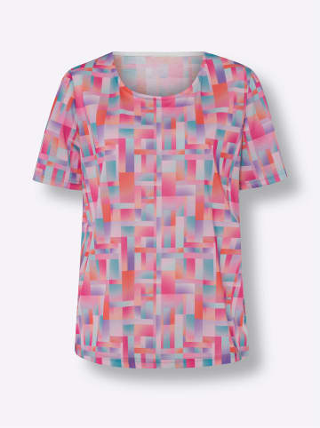Sieh an! Kurzarm-Shirt in fuchsia-orange-bedruckt