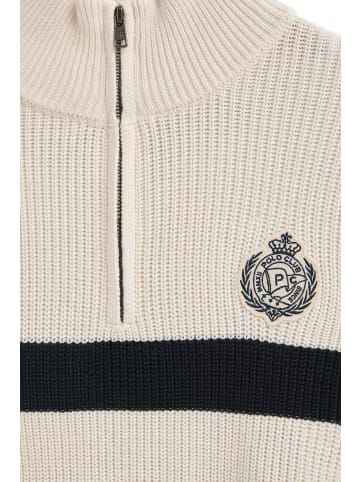 Polo Club Pullover in Ecru-Navyblau
