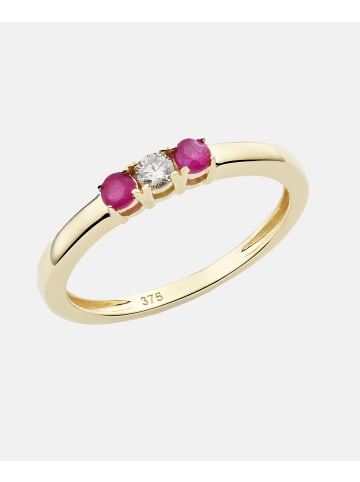 Diamant L'éternel Ring aus 375 Gelbgold mit Rubin