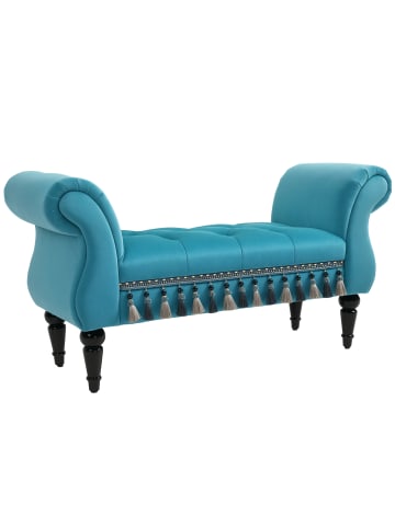 HOMCOM Polsterbank-L117 x B40 x H58 cm-Blau