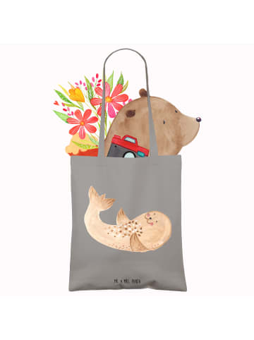 Mr. & Mrs. Panda Tasche Robbe Liegen ohne Spruch in Light Grey