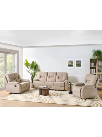 Beliani 3-tlg Sitzgruppe BERGEN in Beige/Schwarz