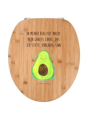 Mr. & Mrs. Panda WC Deckel Avocado Glücklich mit Spruch in Braun