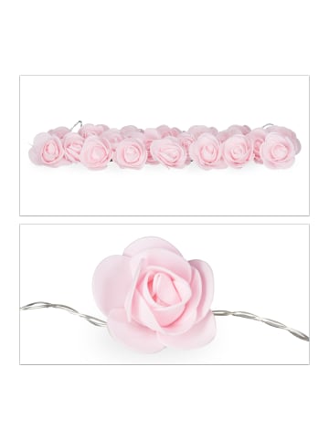 relaxdays Lichterkette Rosen in Rosa - (L)3,3 m