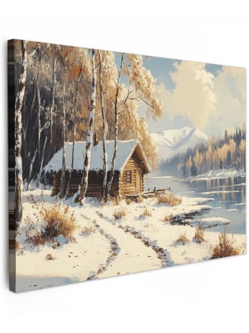 OnlyWow Leinwand Bilder Berghütte