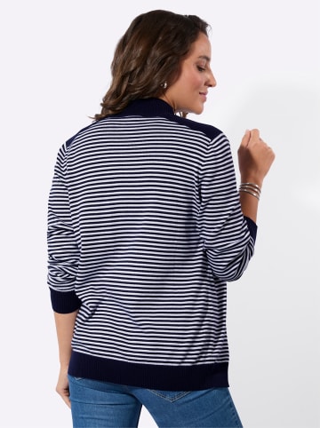 WITT WEIDEN Strickjacke in marine-weiß-geringelt